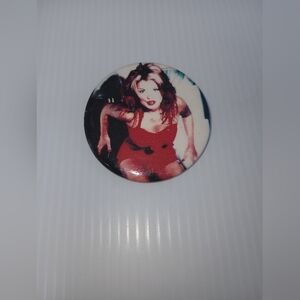 Spice Girls Ginger Spice Circle Button. Vintage